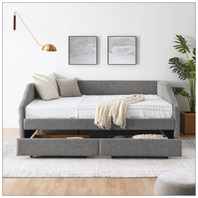 Lit pour chambre à coucher, gris