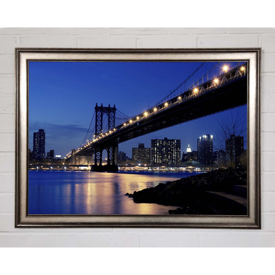 Brooklyn Bridge Peach Glow - Einzelner Bilderrahmen Kunstdrucke