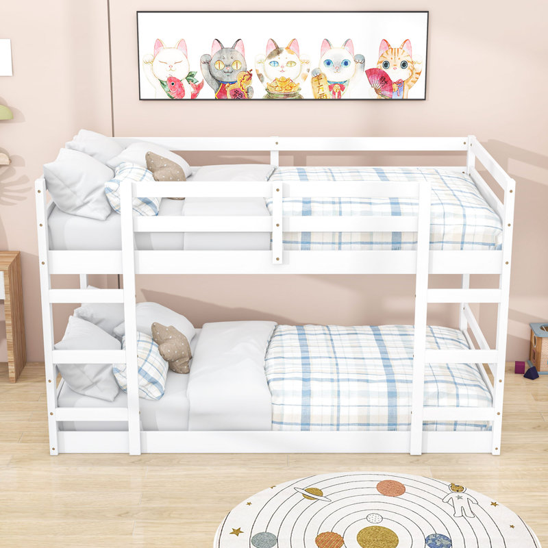 Lit superposé en bois Emirhan, Twin Over Twin, Blanc