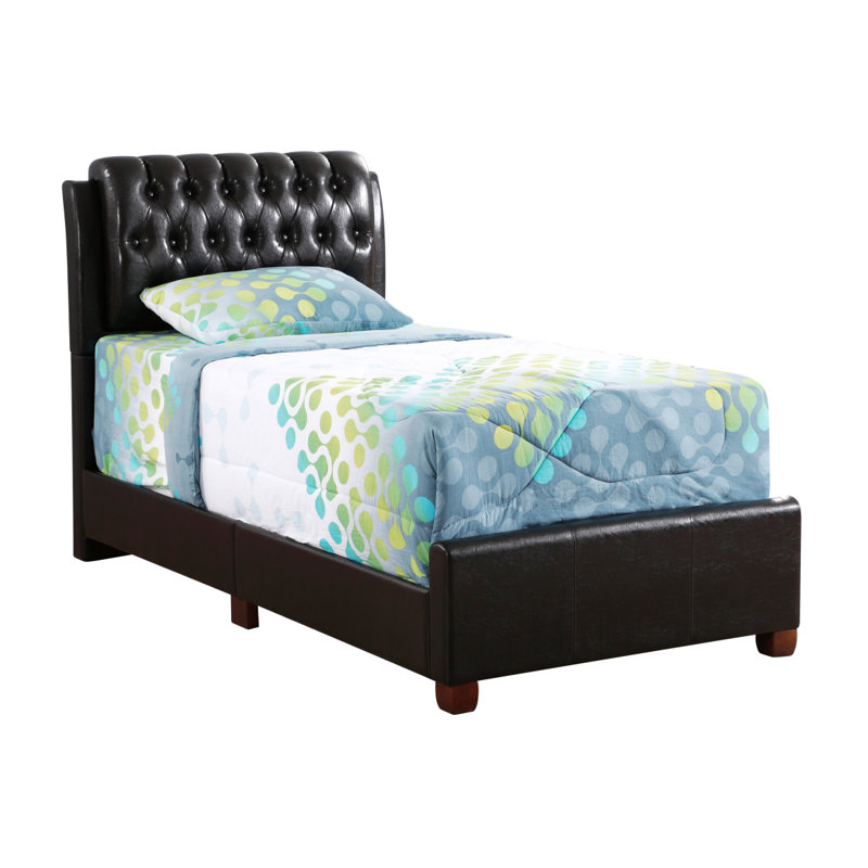 Élégant lit simple contemporain brun foncé