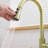 Nickel Gold Kitchen Tap With Deck Plate And Pull-Out , Single Handle, 360 Swirling Spray Conglomeration, Ceramic Filler, Stainless Steel, Classic Faucets Sink Faucet & Pull Out Rotating Stream,-1088084617