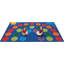 Tapis bleu à motif géométrique Rainbow Seating-1630915988