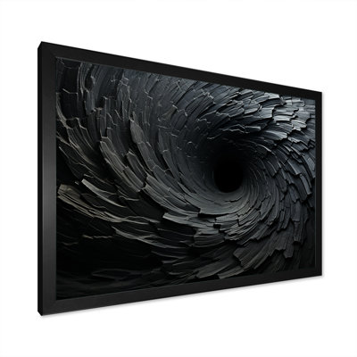 Black Spiralling Fractal Sprial - Abstract Spirals Wall Art
