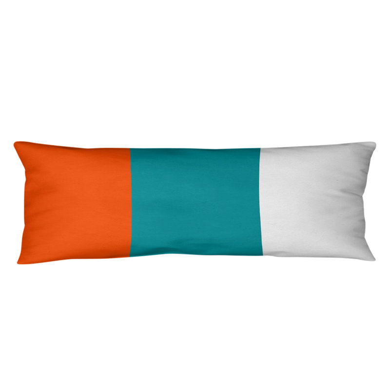 Polyester Medium Pillow, Aqua Accent, Miami Football