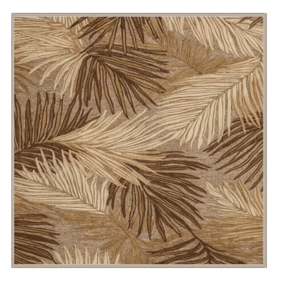 Washable Coconut Palm Hawaiian Area Rug
