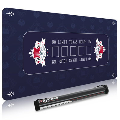47" X 24" Poker Mat Poker Table Top, Portable Texas Hold'em Poker Table Topper W/Storage Cylinder