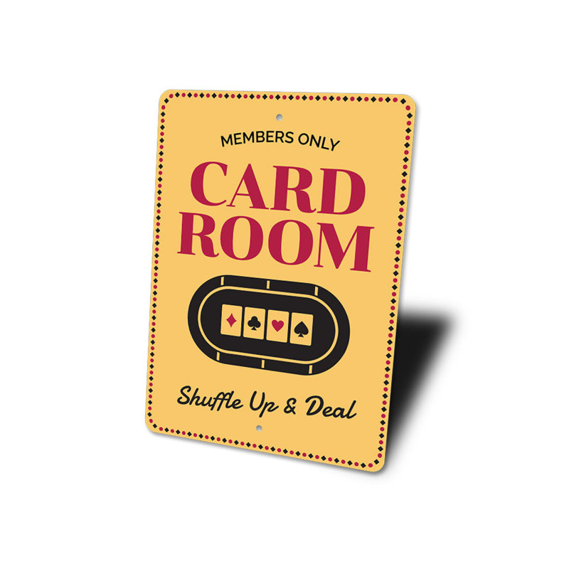 Enseigne en aluminium Card Room, H 18 po x l 12 po x P 0,06 po