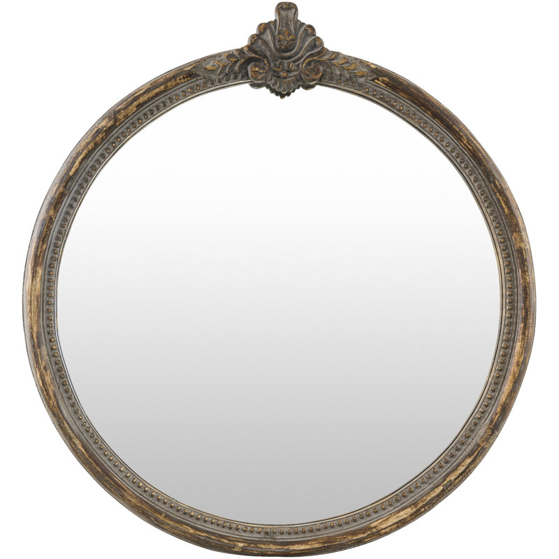 Miroir décoratif Giustina, Bois massif, Brun