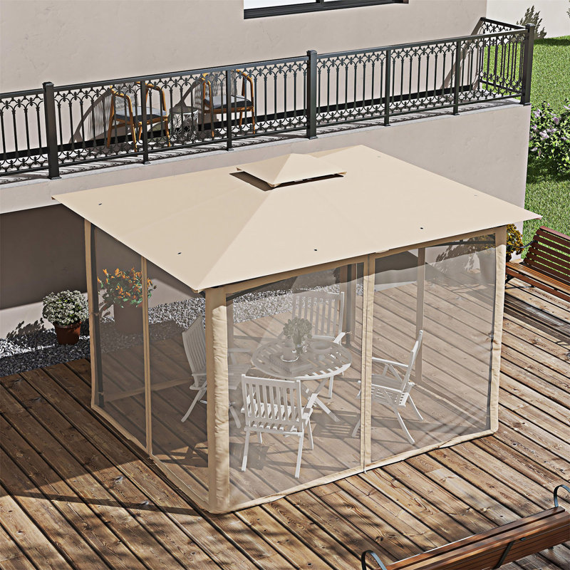 Pavillon de jardin avec filet Outsunny