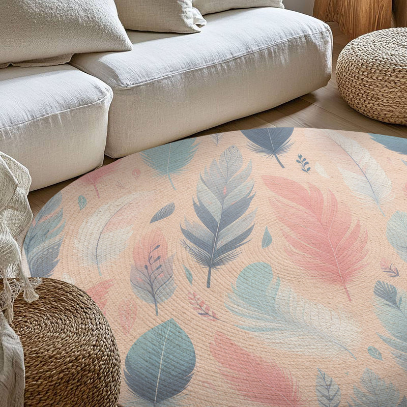 Tapis tressé Light Wing Whispers, Rond 5 pi