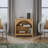Eshman Engineered Wood Arched Bookcase with Storage for Home Living Room-349777424-336637704