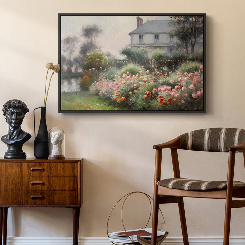 Paysage rétro -DCCDXLVI, H 17 po x l 25 po x P 2 po, Toile avec cadre flottant noir