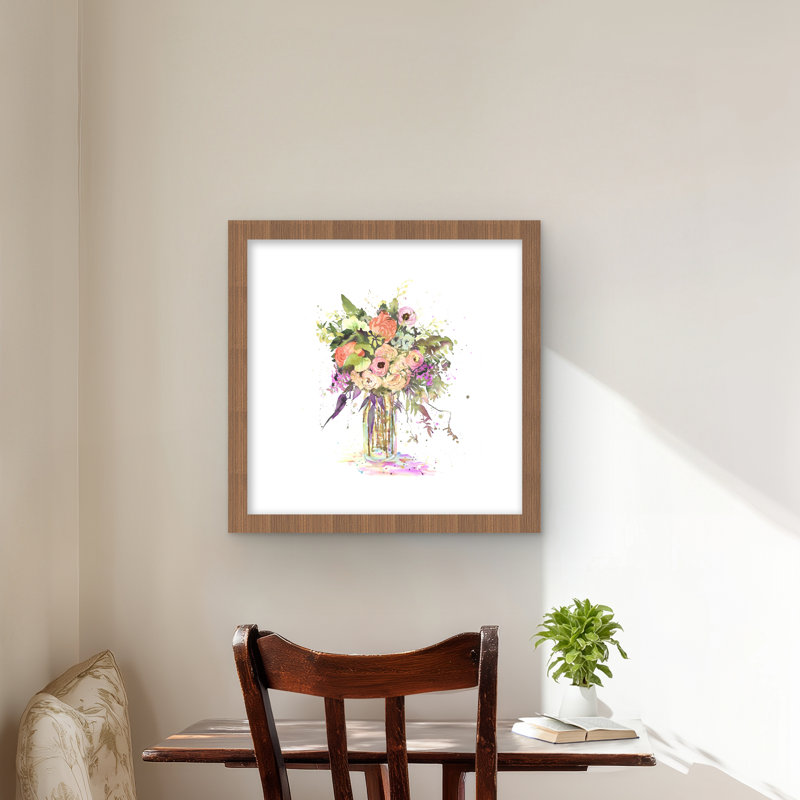 Bouquet romantique - reproduction encadrée florale pour la décoration intérieure