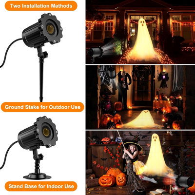 Halloween Projector Lights 3D Dynamic Clearer Ghost HD Patterns,Night Light for Home Window Wall Halloween Decor Outdoor