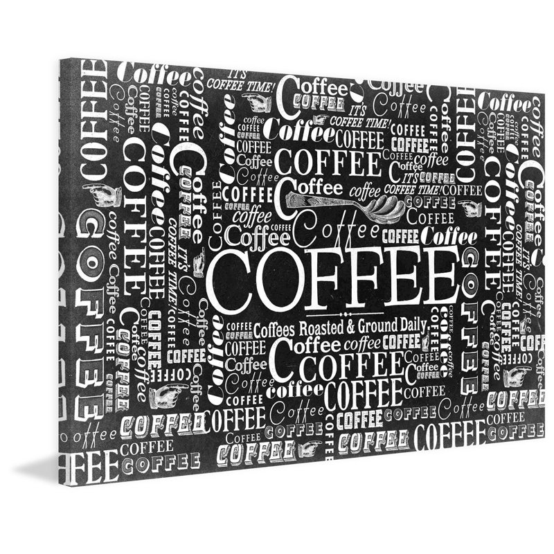 " Coffee Pattern " by Marmont Hill, 12" H x 18" W x 1.5" D
