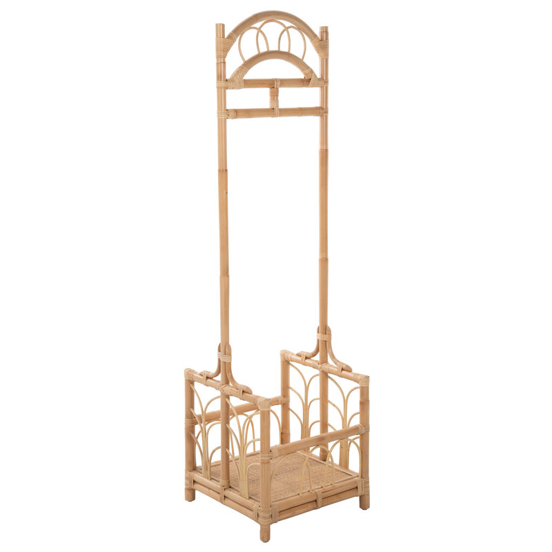 Arbre d'entrée en bois massif avec rangement pour chaussures Felecia