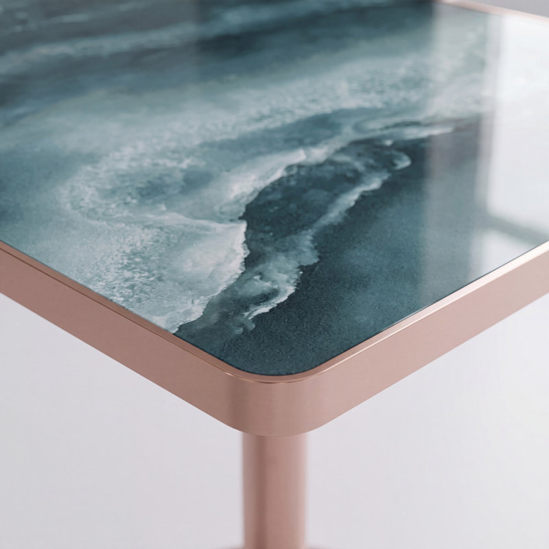 Table de salle à manger carrée, Turquoise
