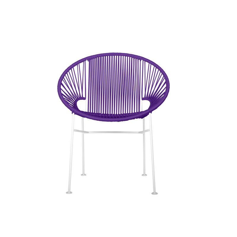 Concha Indoor/Outdoor Handmade Dining Chair, White, Purple