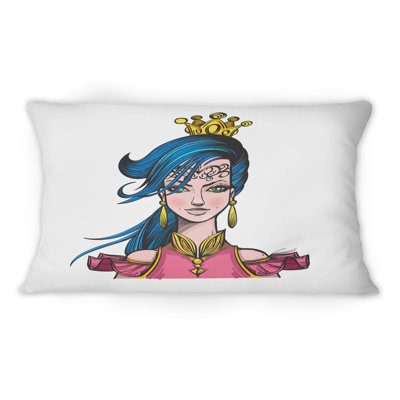 Portrait d'une princesse avec couronne - Coussin décoratif imprimé Shabby Elegance
