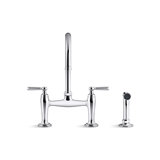 Edalyn by Studio McGee Two-Hole Bridge Kitchen Sink Faucet with Side Sprayer
