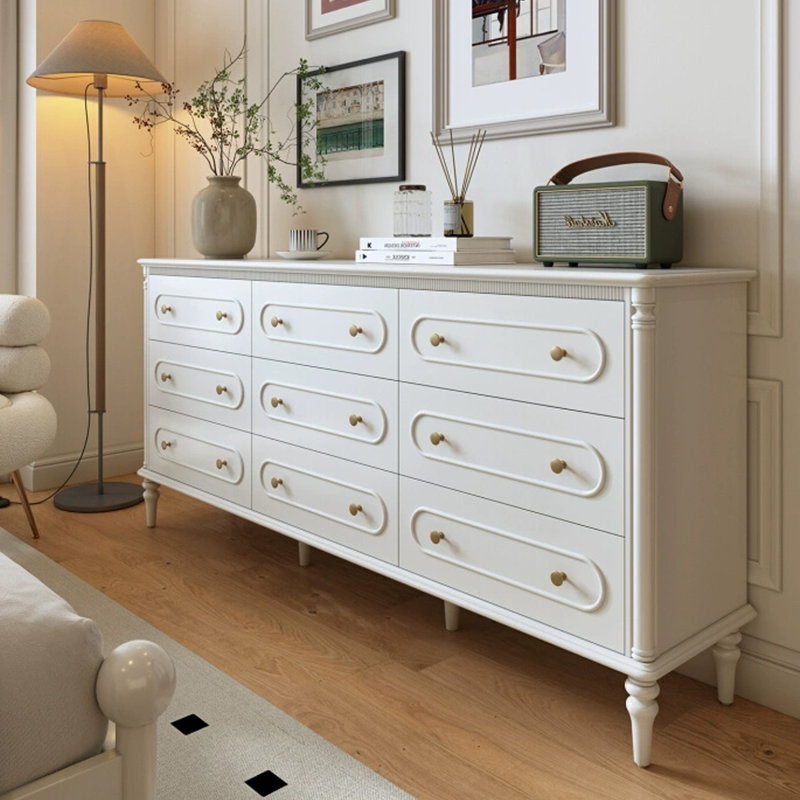 Armoire d'appoint en bois manufacturé blanc massif