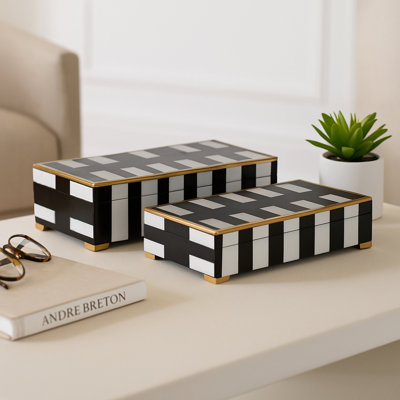 Boîtes de rangement décoratives en résine Quirion