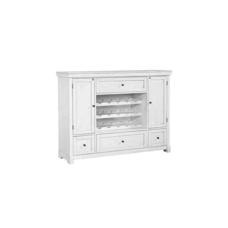 Armoire avec support à vin 60 po, Blanc