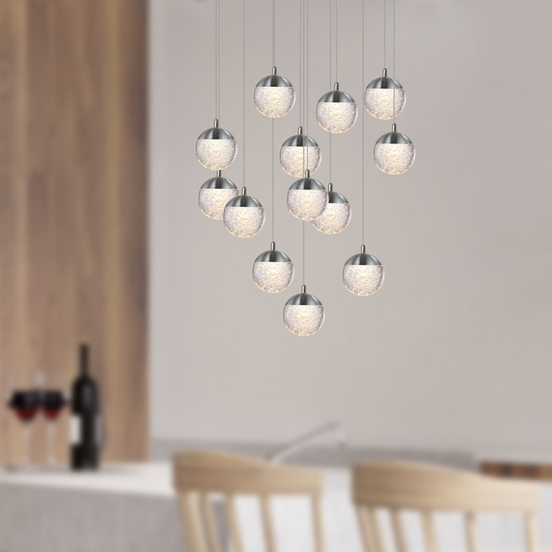 Heatherly 13 - Light Cluster Pendant, Nickel