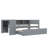 Twin Size Daybed With Trundle, Wood Day Bed Frame With Storage Drawers And Side Shelves, Daybed With Desk, No Spring Box Needed, Gray-207602353
