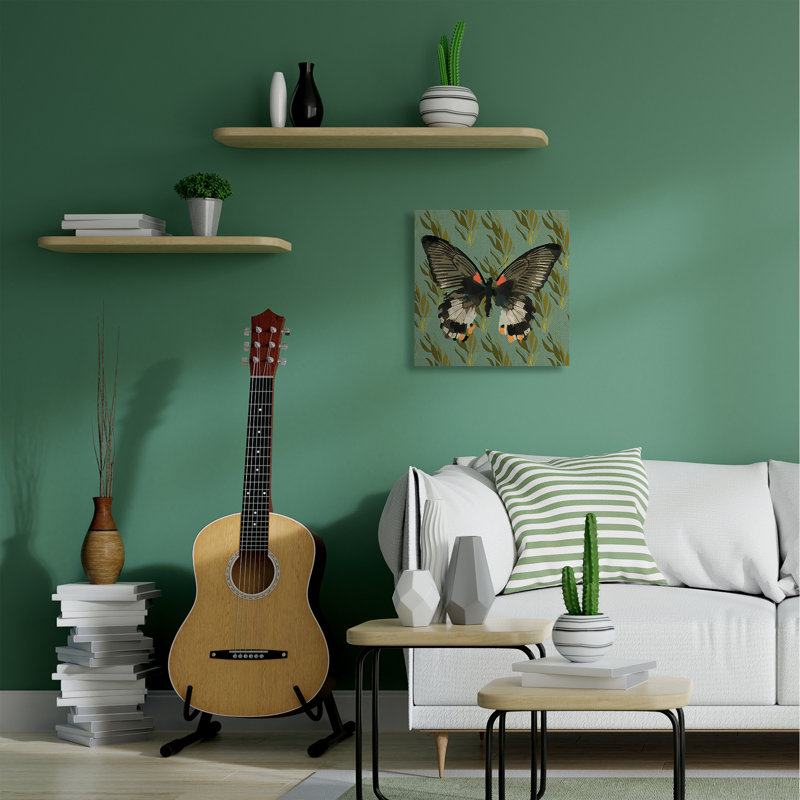 « papillon on gold pattern abstract design » par karen dreyfus-impression sur image, Toile tendue