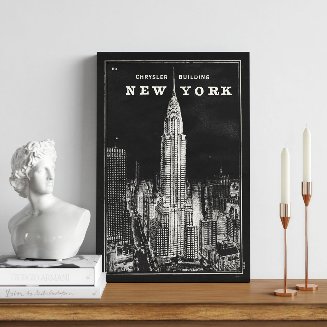 " Blueprint Map New York Chrysler Building Black " by Sue Schlabach Kelly Clarkson Home 