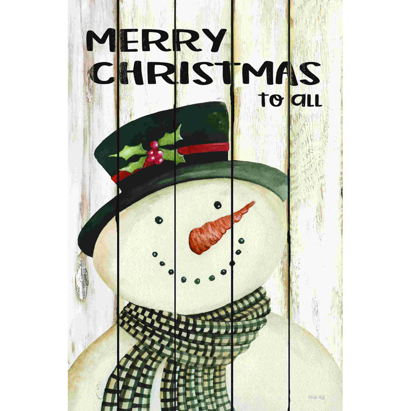 Merry Christmas To All Snowman 2885344, H 18 po x l 12 po, Non, Toile tendue