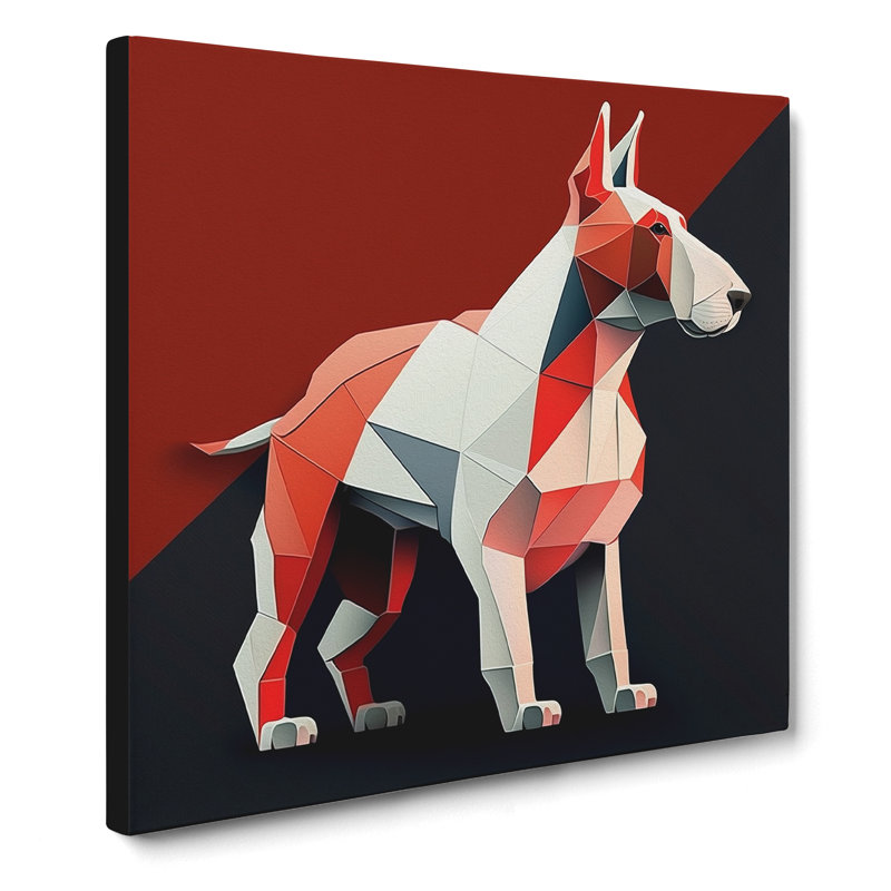 English Bull Terrier Constructivism - Wrapped Canvas, 35cm H x 35cm W x 3cm D