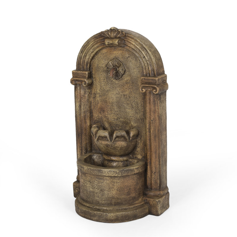 Fontaine de sol 35,25 "de haut résistante aux intempéries avec lumières DEL