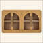  Buffet 4 portes en verre arqué, armoire de rangement en bois rétro avec tablettes réglables et trous pour câbles pour la cuisine, la salle à manger et le salon-1181391567