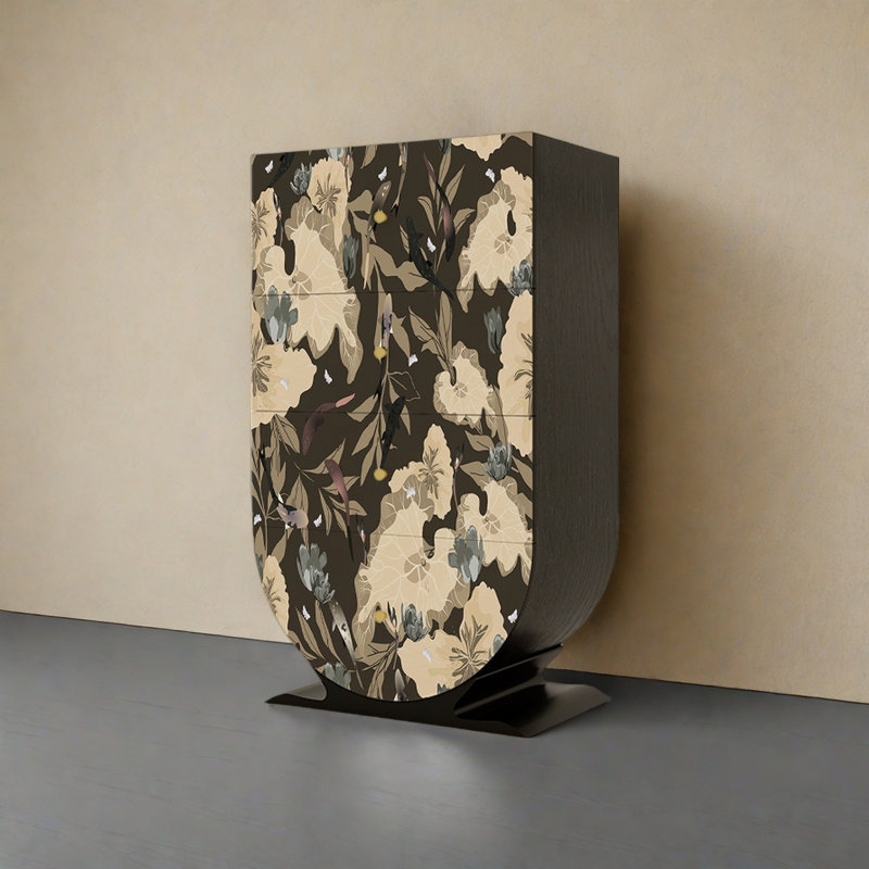 Commode à 4 tiroirs Vintage Floral