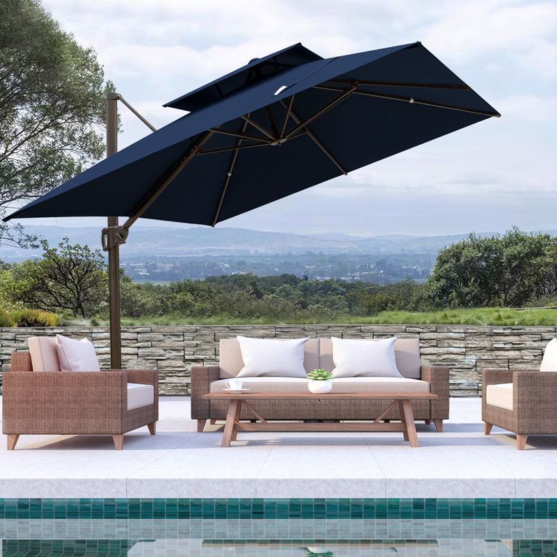 Kaiser 118' Square Cantilever Umbrella without Weighted Base, Marine