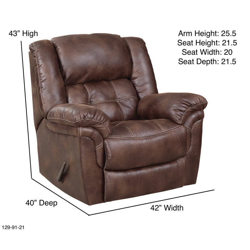Fauteuil inclinable rembourré Haven, Polyester brun