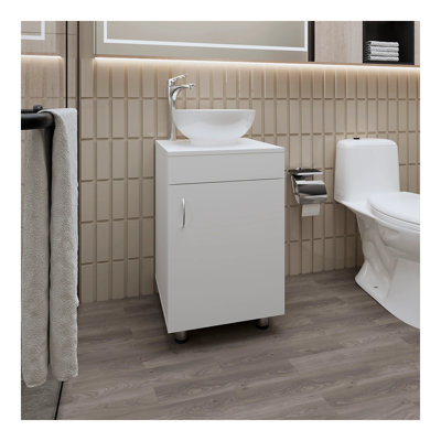 Meuble-lavabo avec lavabo et robinet intégrés