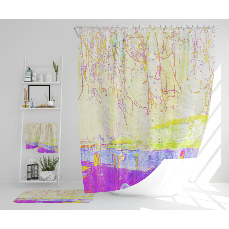 Nekole Polyester Shower Curtain Set