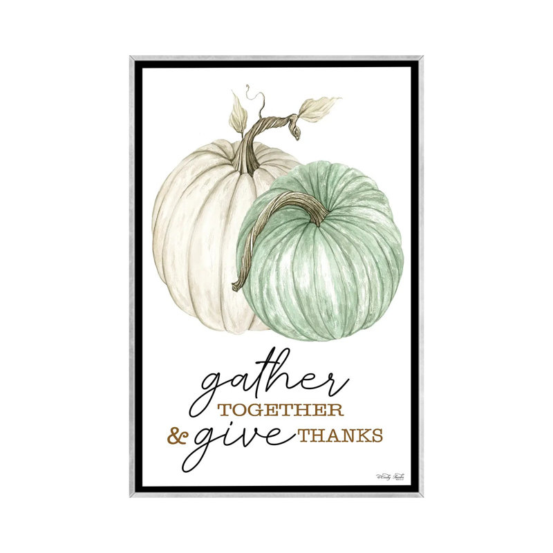 «Gather and donner Merci», reproduction d'art mural - toile encadrée, H 26 po x l 18 po, Argent argent