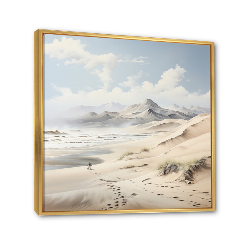Photo de plage Dune Dreams II, H 30 po x l 30 po x P 1 po, Cadre flottant doré