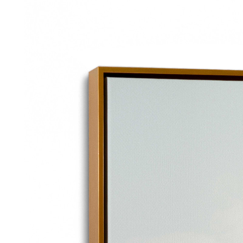 Impression sur toile Golden Palm View, Cadre flottant or poli, H 48,75 po x l 32,75 po x P 1,75 po