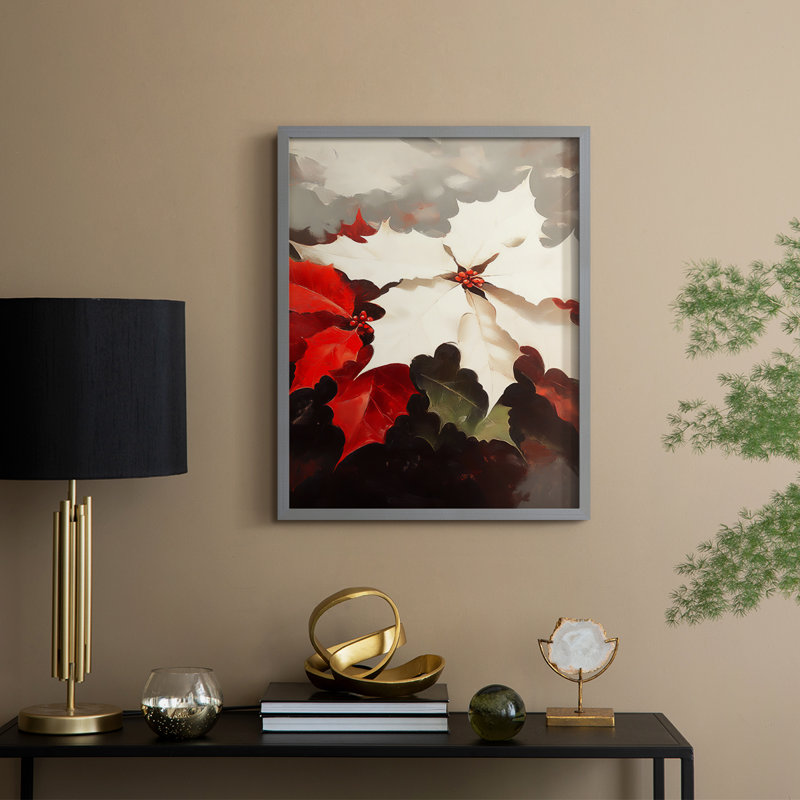«Christmas Holiday Art», série 2, impression encadrée CIV - bois massif, H 30 po x l 24 po, Gris