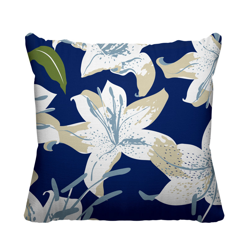 Housse et insert de coussin rectangulaire extérieur Cybil, L 19 po x H 19 po, Bleu marine