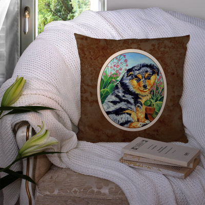  Australian Shepherd Puppy 14" Throw Pillow