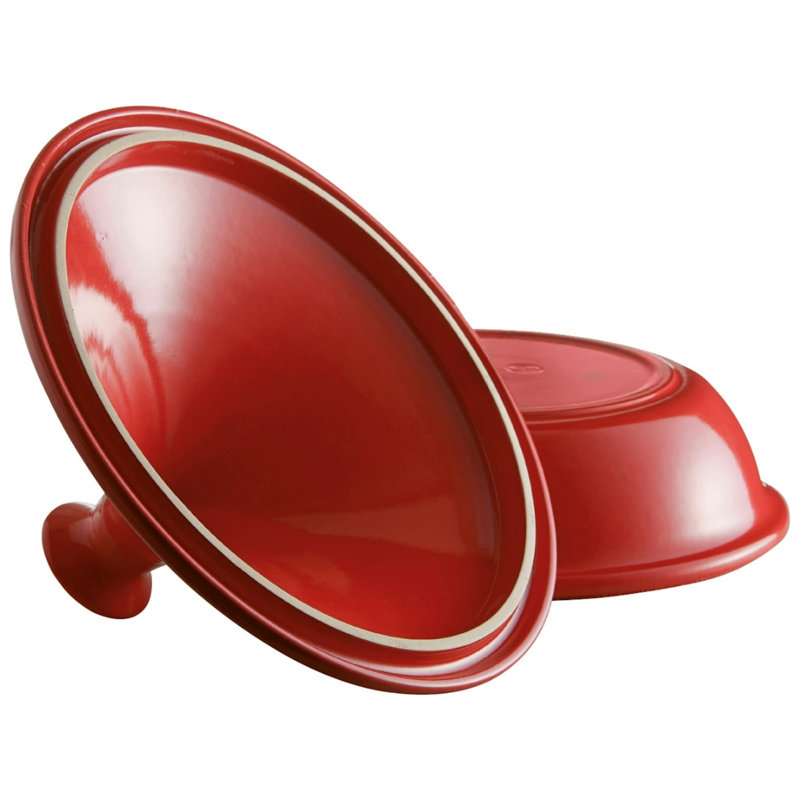 Emile Henry Made In France Flame Tagine, 2.1 quart, Burgundy, Red