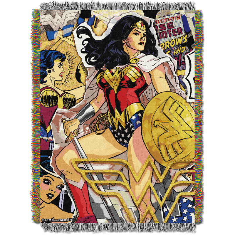 Warner Bros. Wonder Woman Throw Blanket, Gone Wonder Superhero Fan Decor, 48x60 Inches