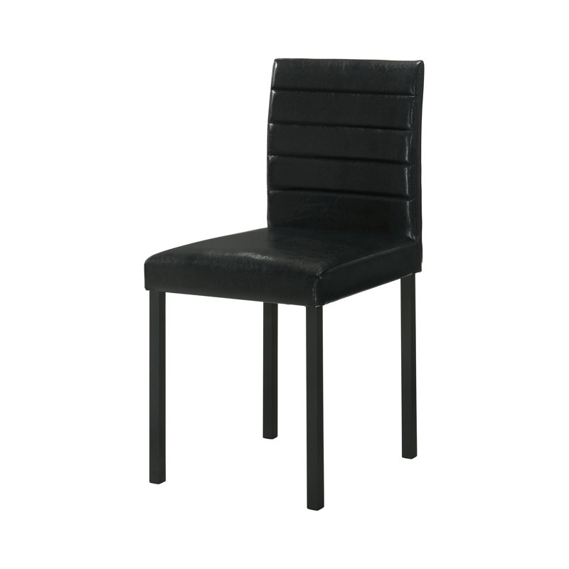 17.4" W Transitional Dining Side Chair, Black