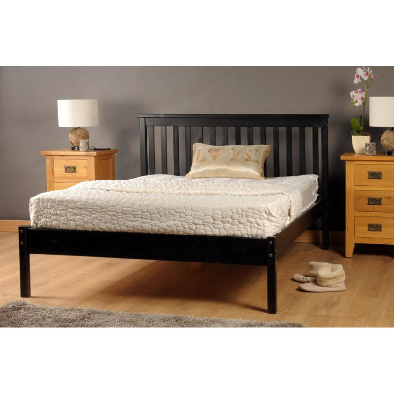 Jaclin Solid Wood Bed, Chocolate, Double (4'6)